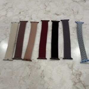 iPhone Elastic Braided Solo Loop Watch Bands Set - assorted colors